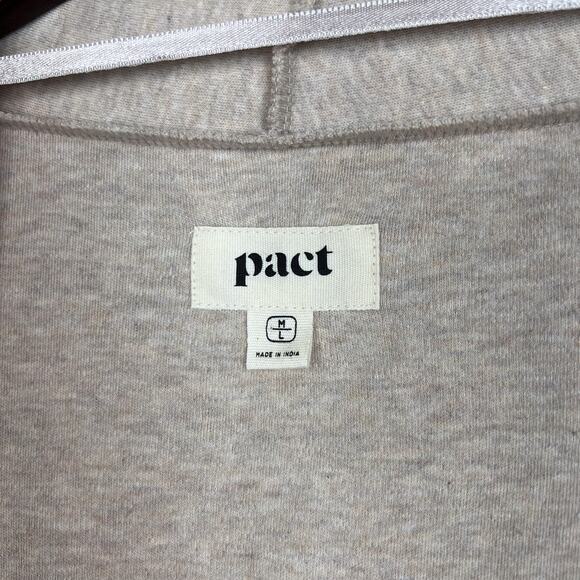 Pact Beige 100% Organic Cotton Open Airplane Cardigan Size M/L - Picture 6 of 7